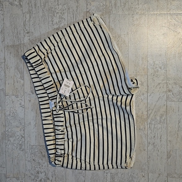 NWT J. Crew Size Large Linen Cotten Blend Shorts Black White - Picture 2 of 9